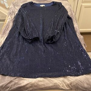 ChicSoul sparkling Navy dress size 1x NWOT